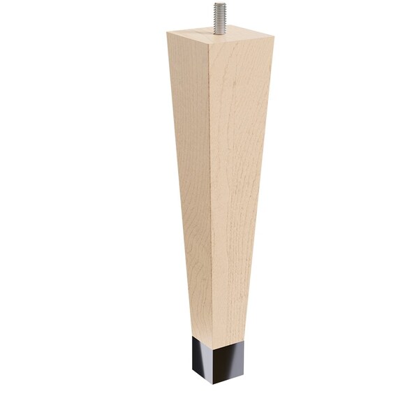 Designs Of Distinction 9" Square Tapered Leg with bolt and 1" Satin Brass Ferrule - Hardwood 01241009MASB6 - main
